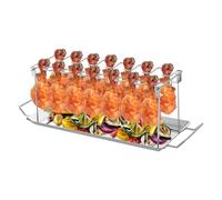Portamuslos para Pollo Base De Acero Inoxidable De 14 Ranuras | rejillas para jamoncitos de pollo horno barbacoa Para Interior Exterior Picnic Barbacoa Camping Cocina Patio Hogar Cocina