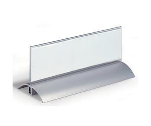 Portanombres de sobremesa acrílico con pie de aluminio DURABLE, H x A 61 x 210 mm
