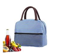 portante para comida,Aislante Portátil Malla Bolsillo Rayas | Femenina para Almuerzo con Recipientes - para Hombre Adulto Niño Oficina Escuela Viaje Camping Exterior Picnic Comida Snack Fruta