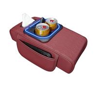 Portaobjetos para reposabrazos de coche con soporte para sábanas de piel, cubre reposabrazos de coche con cargador | para camión, berlina, SUV, asiento delantero, interior, conducción diaria
