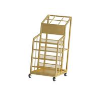 Portaombrelli commerciale, 4 ripiani in Metallo, Grande scaffale portaombrelli con vassoio raccogligocce, per scuole, uffici e Hotel (Oro, 48x32x70 cm)