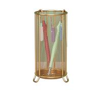 Portaombrelli Rotondo in Metallo, con vassoio raccogligocce, ideale per corridoi, casa, Hotel e ufficio (Oro, 25,5x55 cm)
