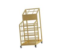 Portaombrelli, supporto per ombrelli in Metallo per Uso commerciale, con ruote girevoli e vassoio raccogligocce rimovibile, per Hotel e uffici (Oro, 60x32x70 cm)