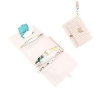 Portapannolini da Viaggio - Cotona 24x19 cm Organizer Cambio Neonato | Ricamo Orsetto Pieghevole | Multitasca Impermeabile | Cotone Trapuntato Portapannolini | Borsa Neonato Passeggino Ospedal