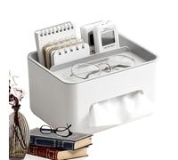 Portapañuelos de escritorio - dispensadora de toallas rectangular, premium, con soporte para mando a distancia, teléfono móvil almacenamiento en | Multipurpose Outdoor Indoor Utility