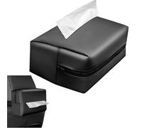 Portapañuelos de piel sintética para coche, reposabrazos de coche, caja de pañuelos, caja para reposabrazos, servilletero de coche, con hebilla elástica extensible para parasol de coche, reposabrazos