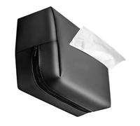 Portapañuelos para reposabrazos de coche, toallero de piel sintética automática, toallero de coche con hebilla elástica extensible para parasol de coche, reposabrazos, consola, soporte
