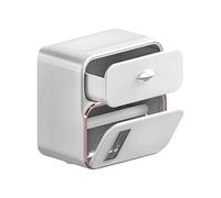 Portapañuelos Sin Perforación Con Cajón | Dispensador De Pared Para Baño Y Inodoro | Organizador De Papel Higiene Y Pañuelos Para Almacenamiento De Hotel, Autocaravana, Apartamento