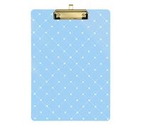 Portapapeles A4 a cuadros azules y blancos sobre tablero duro para profesores imprescindibles para el aula primaria, dorado, 9 x 12 pulgadas
