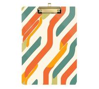 Portapapeles A4 con patrón de rayas naranjas y verdes, portapapeles de terapia física, edición de enfermería, acrílico, lindo para el aula de 5º grado, esenciales para profesores, tamaño 9 x 12