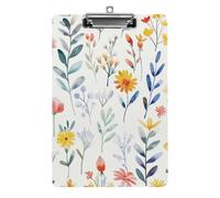 Portapapeles acrílico A4 con diseño floral rojo y naranja radiante para planificador, organizador de gran capacidad para montar en la pared