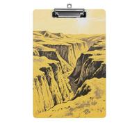 Portapapeles acrílico decorativo con diseño de barrancos en la meseta de Loess con clip de metal de perfil bajo para oficina, escuela, profesores, estudiantes, tamaño carta estándar de 12.5 x 8.5