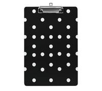 Portapapeles acrílicos con puntos blancos sobre fondo negro, 1 portapapeles A4 para papeles, organizador de gran capacidad montado en la pared
