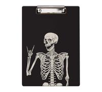 Portapapeles Britimes decorativo para oficina, escuela, madera dura, enfermer a, tama o carta A4, dise o de calavera divertida, 31,7 x 21,5 cm