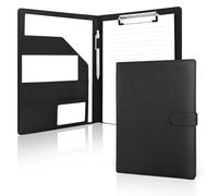 Portapapeles Carpeta Portadocumentos A4 con Clip - Incluye Bloc de Notas, Bolsillos y Soporte para Bolígrafo - Cierre Magnético - Ideal para Oficina, Escuela o Reuniones - Color Negro