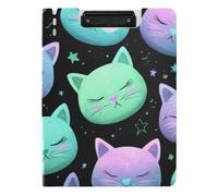 Portapapeles con carpeta Chibi 3D cara de gato A4 portapapeles doble clip soporte para bolígrafo escolar con cubierta