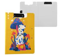 Portapapeles con carpeta Crazy Creature Dogs Mushroom Multicolor A4 Portapapeles Carpeta doble de metal Portapapeles Portapapeles Portalápices Soporte para bolígrafos de lactancia con tapa dura
