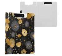 Portapapeles con carpeta, hojas doradas y negras, tamaño A4, horizontal, vertical, clips dobles, clip de lactancia con cubierta