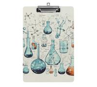 Portapapeles con impresión química para oficina, hogar, portapapeles acrílico A4 con agujeros para colgar de acero inoxidable, portapapeles duraderos para notas, exámenes, partituras de 12.5 x 8.5