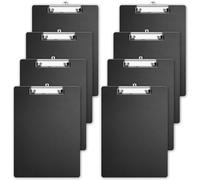 Portapapeles con Pinza A4,8 Piezas Carpetas Plastico con Lazo para Colgar y Clip Metálico Porta Documentos Papeleria para Estudiantes,Profesores,Oficina, Escuela,Cartas para Restaurante,Negro