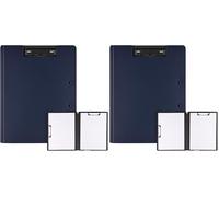 Portapapeles con Pinza A4, Carpetas Plastico Cartella Portadocumenti A4 Espandibile Soffietto Portapapeles con Tapa Plegable para Oficina Astillero Escuela Azul (Paquete de 2)