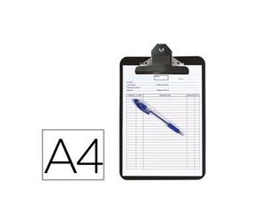 Portapapeles con pinza A4 de plástico - Negro