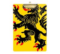 Portapapeles de acrílico con bandera del Nord Pas de Calais para estudiantes, 12 x 9 pulgadas, portapapeles personalizados para mujeres y niños, accesorios divertidos de oficina, escuela, color dorado