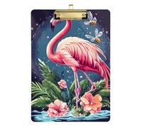 Portapapeles de dibujos animados rojo flamenco A4 edición farmacia portapapeles mujer portapapeles impermeable para enfermería estudiante comercio Quest tamaño 9 x 12