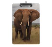 Portapapeles de elefante africano para oficina, hogar, portapapeles acrílico A4 con agujeros para colgar de acero inoxidable, portapapeles duraderos para notas, exámenes, partituras de 12.5 x 8.5