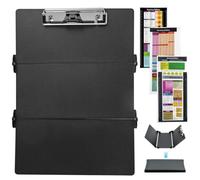Portapapeles de enfermería plegable A4 - Portapapeles plegable de aluminio de 3 capas con soporte para bolígrafo y clip resistente - Esenciales médicos para enfermeras, médicos y estudiantes de