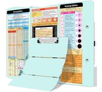 Portapapeles de enfermería plegable médico: edición con hojas de referencia, de aluminio con diseño plegable de 3 capas, tamaño de bolsillo y bloc de notas para enfermeros, estudiantes y médicos