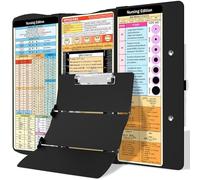 Portapapeles de enfermería plegable médico: edición de hojas de trucos de aluminio, 3 capas, portapapeles plegables de enfermería, tamaño de bolsillo, clip de perfil, portapapeles de enfermera, bloc