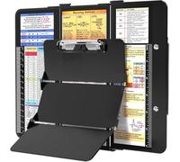 Portapapeles de enfermería, tablero de aluminio plegable de 3 capas con hojas de trucos y bolsillo para bolígrafo, clip de perfil bajo para profesionales médicos, estudiantes y uso sanitario (negro)