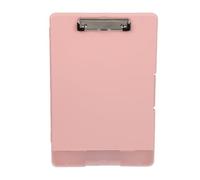 Portapapeles de gran capacidad con almacenamiento, portapapeles A4 con soporte para bolígrafos, caja de archivos de documentos, caja de almacenamiento de papel de prueba para oficina (rosa)