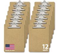 Portapapeles de madera reciclada Officemate de 6 pulgadas, paquete de 12, tama?o carta, 9 x 12,5 pulgadas, marr?n, 83712