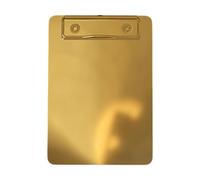 Portapapeles de metal de acero inoxidable inoxidable para oficinas, escuelas y negocios, escritura dorada