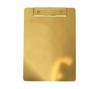 Portapapeles de metal de acero inoxidable inoxidable para oficinas, escuelas y negocios, escritura dorada