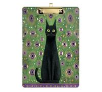 Portapapeles de ojos malvados de color morado y verde con gancho para colgar, impermeable, para entrenamiento de fútbol, sóftbol, tamaño 9 x 12.5 pulgadas, tabla para escribir con sujeción dorada