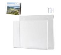 Portapapeles de pared - Organizador de almacenamiento transparente con pantalla - Portabrocas de acrílico para montaje en pared - Para organización de correo, libros de oficina, dormitorio, salón