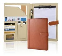 Portapapeles de piel sintética A4 con bloc de notas A4, organizador para teléfono móvil, soporte para tarjetas de visita, con cierre magnético, impermeable, carpeta de negocios para oficina, color