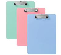 Portapapeles De Plástico, 3 Bloc De Escritura De Plástico A4, Carpeta a4, Portapapeles A4 Multicolor Con Agujero Para Colgar Y Clip De Metal Para Oficina, Trabajo, Aula, Negocios