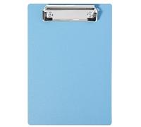 Portapapeles de plástico A5 con abrazadera de metal de goma, portapapeles pequeño azul hielo tamaño A5 estándar 225 x 155 mm, soporte de papel duradero para escribir notas, documentos, tablero de