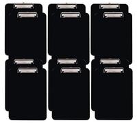 Portapapeles de plástico negro, paquete de 12, duradero, 12.5 x 9 pulgadas, clip de perfil bajo, por Better Office Products, negro, juego de 12