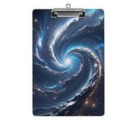 Portapapeles Galaxia Cósmica con orificio para colgar, 8.5" x 12.5", tamaño A4, acrílico, ultraligero e irrompible, para oficina y hogar.