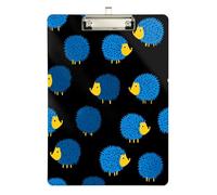 Portapapeles organizativo de erizo africano blu ray, impermeable, para conductor de camión de fútbol, tamaño 9 x 12.5 pulgadas, tabla para escribir con clip plateado