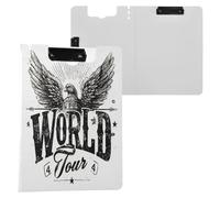 Portapapeles plegable con almacenamiento American Bird World Tour A4, doble clip de metal, soporte para bolígrafos, clip de lactancia con tapa dura