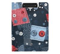 Portapapeles plegable con botones azules, patrón abstracto A4, portapapeles horizontales y verticales, clips dobles para enfermería con tapa dura