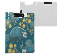 Portapapeles plegable estilo japonés Wolverine Aqua A4, portapapeles horizontales y verticales, doble clip de enfermería con cubierta