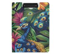 Portapapeles plegable para pintura al óleo, diseño de pavo real y oliva, tamaño A4, con dos clips de metal, soporte para bolígrafos, clip de lactancia con cubierta