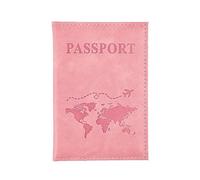 Portapasaportes Antirrobo Unisex de Cuero PU Funda para Pasaporte Delgada Fina Portapasaportes de Viaje Cartera Regalo, Rosa, Standard Passport Size, Moderno